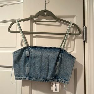 NWT! Denim crop top